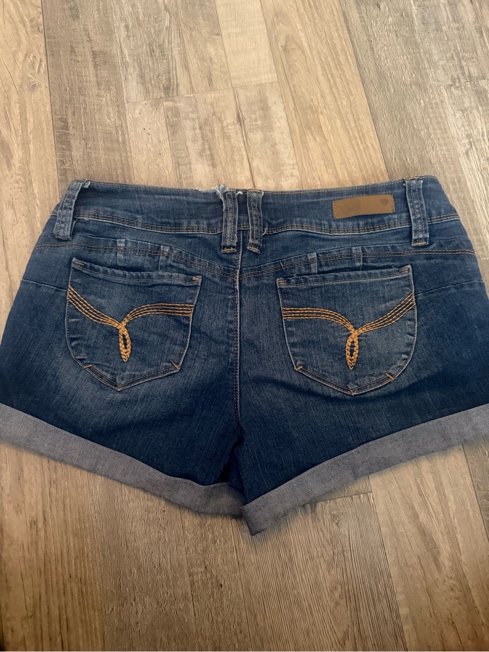 YMI Dark Blue Cuffed Denim Shorts